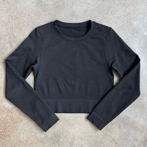 DSG Black Seamless Long Sleeve Fitted Crop Top